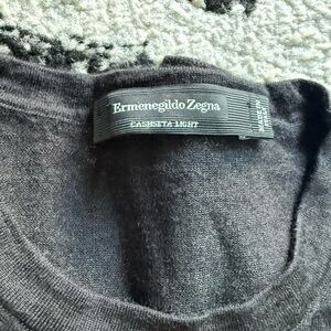 Ermenegildo Zegna Men's Charcoal Crewneck Sweater